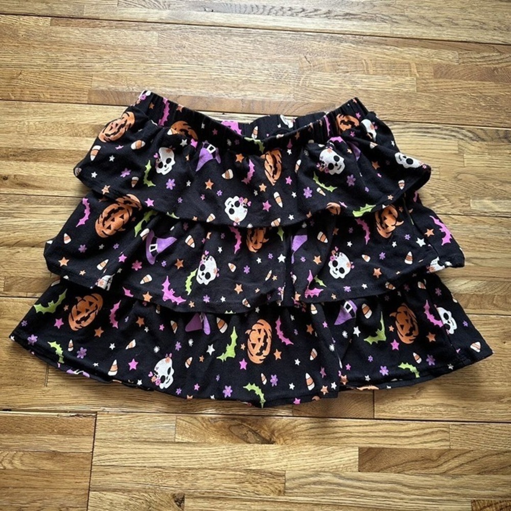 Girls Wonder Nation Halloween Tiered Skirt‎ Size M 7-8